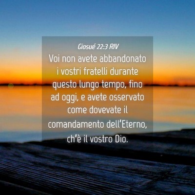 Picture 04 - Giosué 22:3 RIV - Voi non avete abbandonato i vostri fratelli - Bible Verse Picture