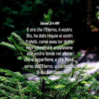 Picture 04 - Giosué 22:4 RIV - E ora che l’Eterno, il vostro Dio, ha dato - Bible Verse Picture