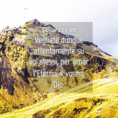 Picture 04 - Giosué 23:11 RIV - Vegliate dunque attentamente su voi stessi, per - Bible Verse Picture