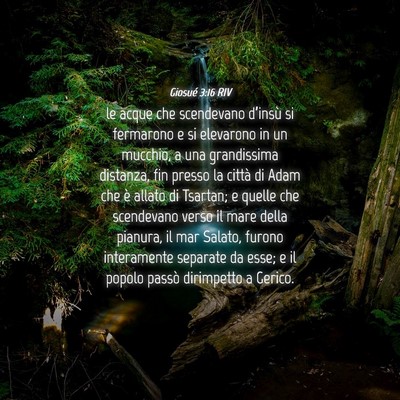 Picture 04 - Giosué 3:16 RIV - le acque che scendevano d’insù si fermarono e - Bible Verse Picture