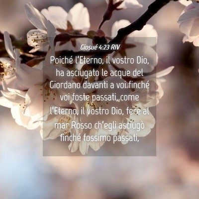 Picture 04 - Giosué 4:23 RIV - Poiché l’Eterno, il vostro Dio, ha asciugato - Bible Verse Picture