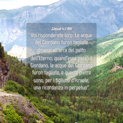 Picture 04 - Giosué 4:7 RIV - Voi risponderete loro: Le acque del Giordano - Bible Verse Picture