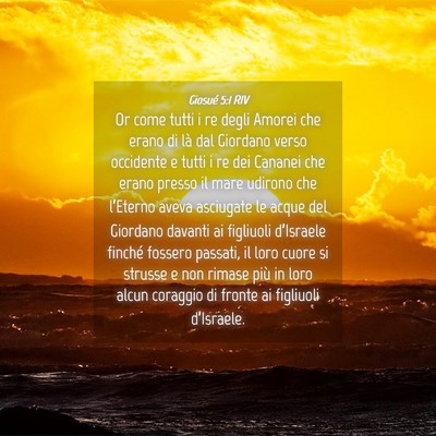 Picture 04 - Giosué 5:1 RIV - Or come tutti i re degli Amorei che erano di là - Bible Verse Picture