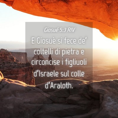 Picture 04 - Giosué 5:3 RIV - E Giosuè si fece de’ coltelli di pietra e - Bible Verse Picture