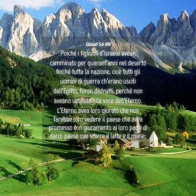 Picture 04 - Giosué 5:6 RIV - Poiché i figliuoli d’Israele avean camminato - Bible Verse Picture