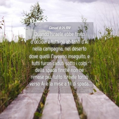 Picture 04 - Giosué 8:24 RIV - Quando Israele ebbe finito d’uccidere tutti gli - Bible Verse Picture