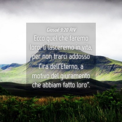 Picture 04 - Giosué 9:20 RIV - Ecco quel che faremo loro: li lasceremo in vita, - Bible Verse Picture