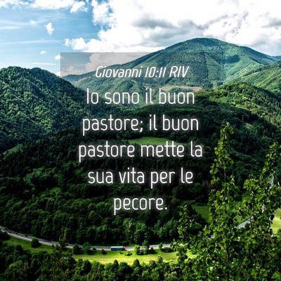 Picture 04 - Giovanni 10:11 RIV - Io sono il buon pastore; il buon pastore mette la - Bible Verse Picture