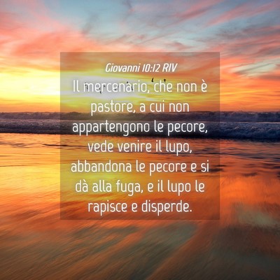 Picture 04 - Giovanni 10:12 RIV - Il mercenario, che non è pastore, a cui non - Bible Verse Picture