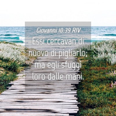 Picture 04 - Giovanni 10:39 RIV - Essi cercavan di nuovo di pigliarlo; ma egli - Bible Verse Picture