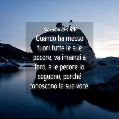 Picture 04 - Giovanni 10:4 RIV - Quando ha messo fuori tutte le sue pecore, va - Bible Verse Picture