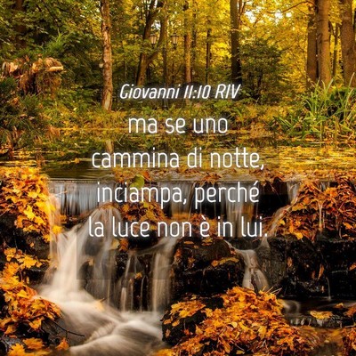 Picture 04 - Giovanni 11:10 RIV - ma se uno cammina di notte, inciampa, perché la - Bible Verse Picture