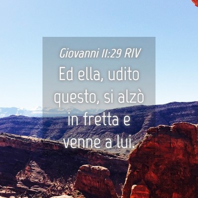 Picture 04 - Giovanni 11:29 RIV - Ed ella, udito questo, si alzò in fretta e venne - Bible Verse Picture