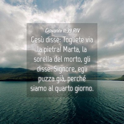 Picture 04 - Giovanni 11:39 RIV - Gesù disse: Togliete via la pietra! Marta, la - Bible Verse Picture