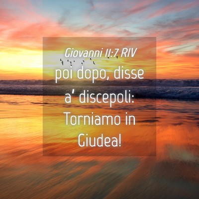 Picture 04 - Giovanni 11:7 RIV - poi dopo, disse a’ discepoli: Torniamo in - Bible Verse Picture