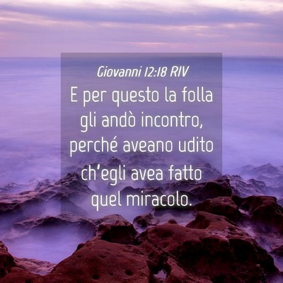 Picture 04 - Giovanni 12:18 RIV - E per questo la folla gli andò incontro, perché - Bible Verse Picture