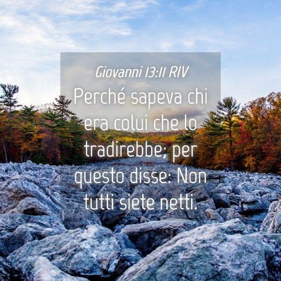 Picture 04 - Giovanni 13:11 RIV - Perché sapeva chi era colui che lo tradirebbe; - Bible Verse Picture