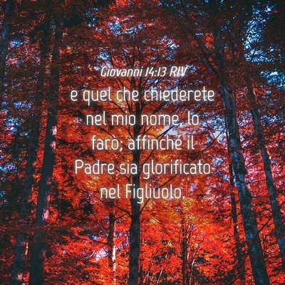 Picture 04 - Giovanni 14:13 RIV - e quel che chiederete nel mio nome, lo farò; - Bible Verse Picture