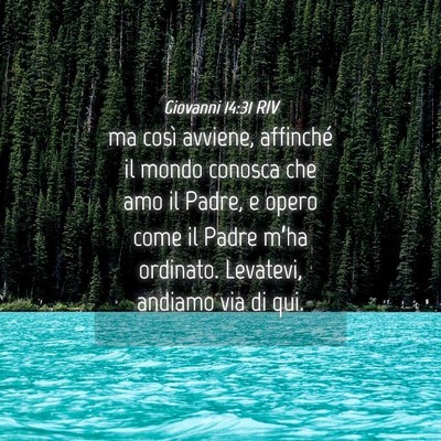 Picture 04 - Giovanni 14:31 RIV - ma così avviene, affinché il mondo conosca che - Bible Verse Picture