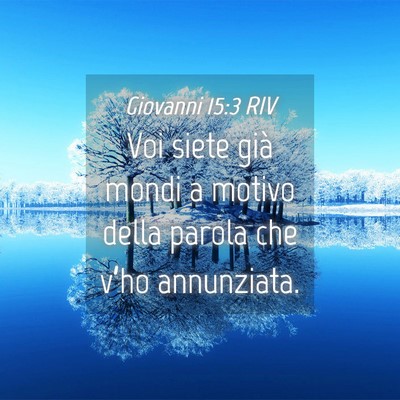Picture 04 - Giovanni 15:3 RIV - Voi siete già mondi a motivo della parola che - Bible Verse Picture