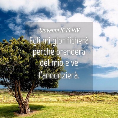 Picture 04 - Giovanni 16:14 RIV - Egli mi glorificherà perché prenderà del mio e - Bible Verse Picture