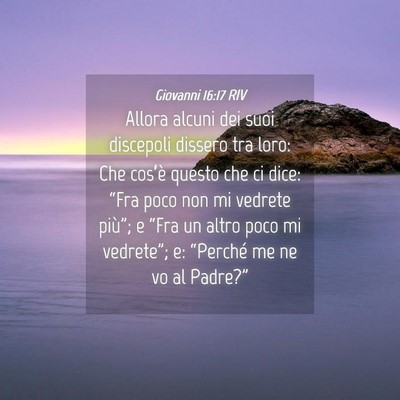 Picture 04 - Giovanni 16:17 RIV - Allora alcuni dei suoi discepoli dissero tra - Bible Verse Picture