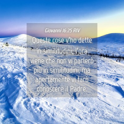 Picture 04 - Giovanni 16:25 RIV - Queste cose v’ho dette in similitudini; l’ora - Bible Verse Picture