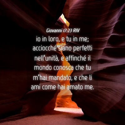 Picture 04 - Giovanni 17:23 RIV - io in loro, e tu in me; acciocché siano perfetti - Bible Verse Picture