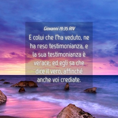 Picture 04 - Giovanni 19:35 RIV - E colui che l’ha veduto, ne ha reso - Bible Verse Picture
