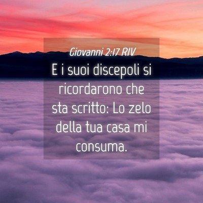 Picture 04 - Giovanni 2:17 RIV - E i suoi discepoli si ricordarono che sta - Bible Verse Picture