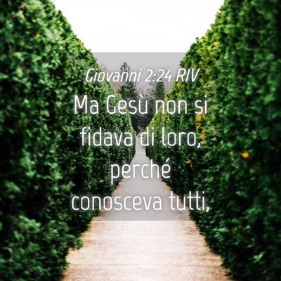 Picture 04 - Giovanni 2:24 RIV - Ma Gesù non si fidava di loro, perché conosceva - Bible Verse Picture