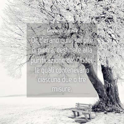 Picture 04 - Giovanni 2:6 RIV - Or c’erano quivi sei pile di pietra, destinate - Bible Verse Picture