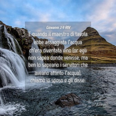 Picture 04 - Giovanni 2:9 RIV - E quando il maestro di tavola ebbe assaggiata - Bible Verse Picture