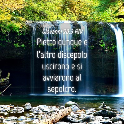 Picture 04 - Giovanni 20:3 RIV - Pietro dunque e l’altro discepolo uscirono e si - Bible Verse Picture