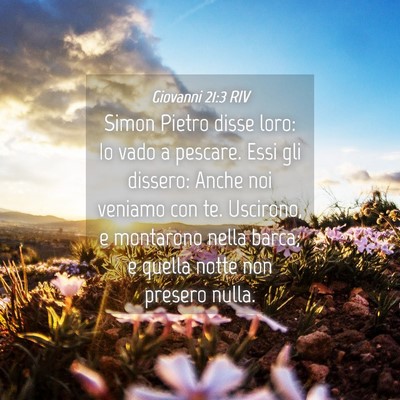 Picture 04 - Giovanni 21:3 RIV - Simon Pietro disse loro: Io vado a pescare. Essi - Bible Verse Picture