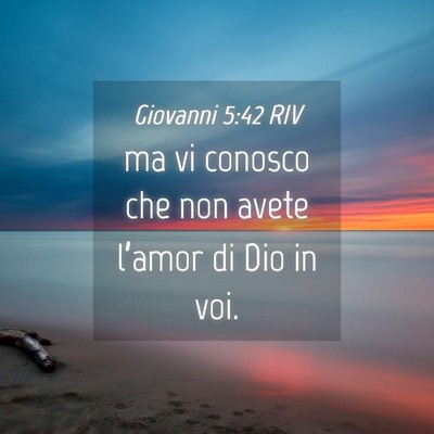 Picture 04 - Giovanni 5:42 RIV - ma vi conosco che non avete l’amor di Dio in - Bible Verse Picture