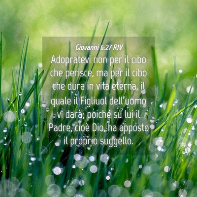 Picture 04 - Giovanni 6:27 RIV - Adopratevi non per il cibo che perisce, ma per il - Bible Verse Picture
