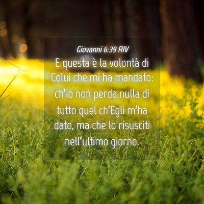 Picture 04 - Giovanni 6:39 RIV - E questa è la volontà di Colui che mi ha - Bible Verse Picture