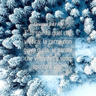 Picture 04 - Giovanni 6:63 RIV - E’ lo spirito quel che vivifica; la carne non - Bible Verse Picture