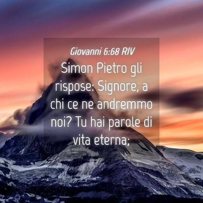 Picture 04 - Giovanni 6:68 RIV - Simon Pietro gli rispose: Signore, a chi ce ne - Bible Verse Picture