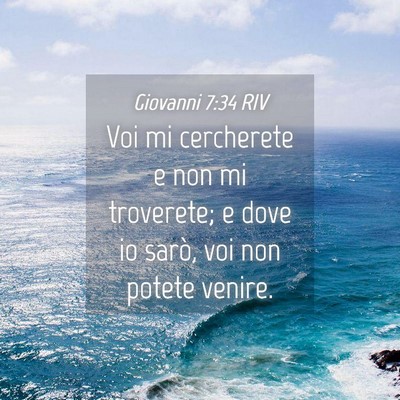 Picture 04 - Giovanni 7:34 RIV - Voi mi cercherete e non mi troverete; e dove io - Bible Verse Picture