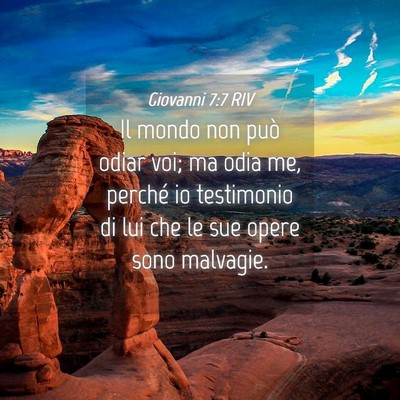 Picture 04 - Giovanni 7:7 RIV - Il mondo non può odiar voi; ma odia me, perché - Bible Verse Picture