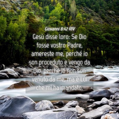 Picture 04 - Giovanni 8:42 RIV - Gesù disse loro: Se Dio fosse vostro Padre, - Bible Verse Picture