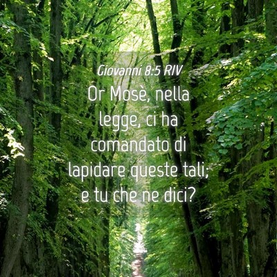 Picture 04 - Giovanni 8:5 RIV - Or Mosè, nella legge, ci ha comandato di - Bible Verse Picture