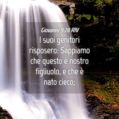 Picture 04 - Giovanni 9:20 RIV - I suoi genitori risposero: Sappiamo che questo è - Bible Verse Picture