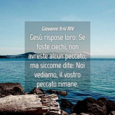 Picture 04 - Giovanni 9:41 RIV - Gesù rispose loro: Se foste ciechi, non avreste - Bible Verse Picture