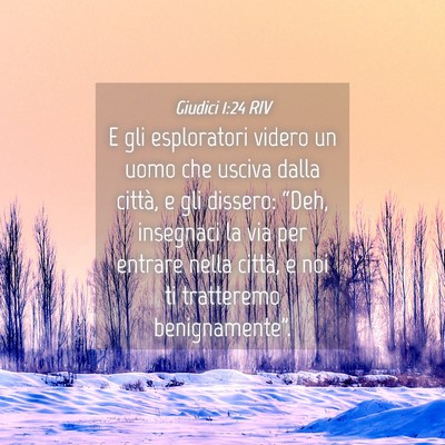 Picture 04 - Giudici 1:24 RIV - E gli esploratori videro un uomo che usciva dalla - Bible Verse Picture