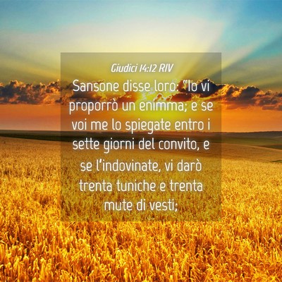 Picture 04 - Giudici 14:12 RIV - Sansone disse loro: “Io vi proporrò un enimma; - Bible Verse Picture