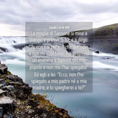 Picture 04 - Giudici 14:16 RIV - La moglie di Sansone si mise a piangere presso di - Bible Verse Picture