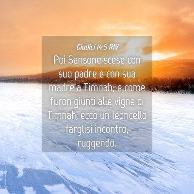 Picture 04 - Giudici 14:5 RIV - Poi Sansone scese con suo padre e con sua madre a - Bible Verse Picture